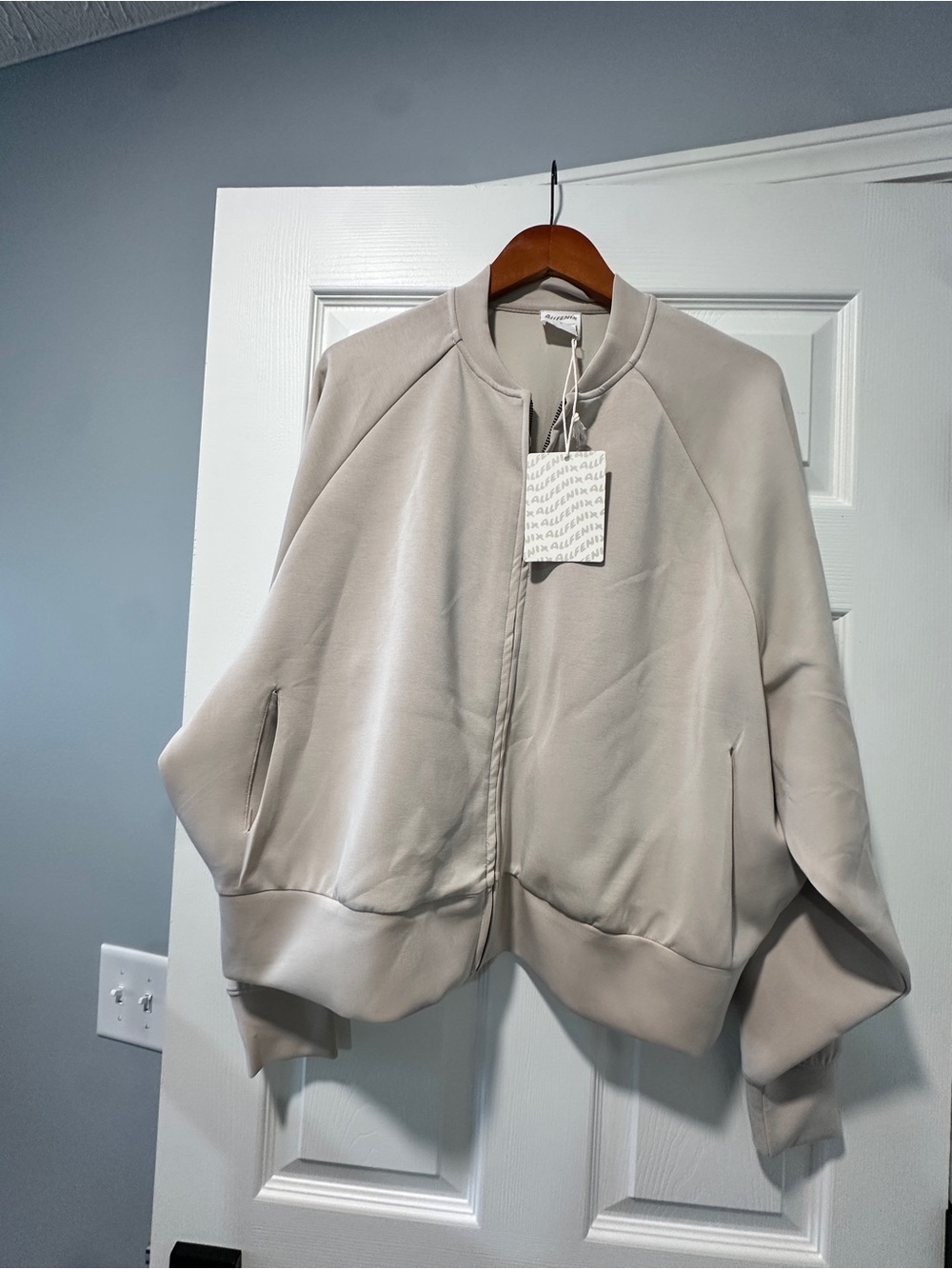 Neutral Cream Bomber Jacket by Unbranded